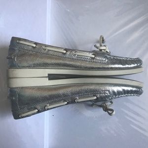 Silver loafer shoes Michael Kors, genuine leather